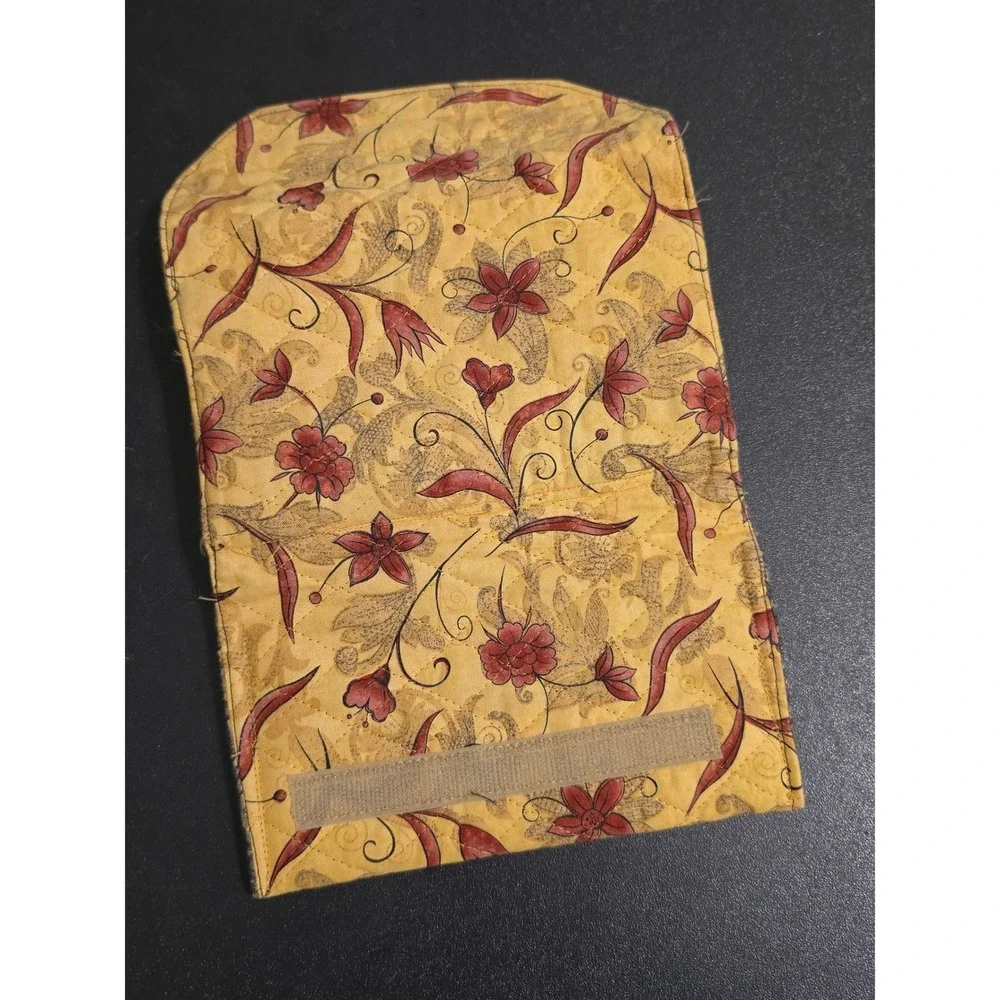 Yellow Floral Quilted Cotton Drawstring Backpack and Matching Wallet Set